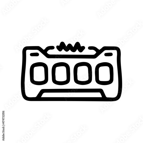 brass knuckles taser line vector doodle simple icon