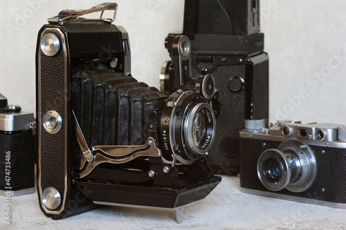 Vintage rangefinder and SLR film cameras