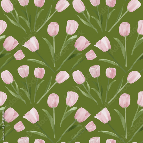 digital pattern design with tulip flowers © FranciscoJavier