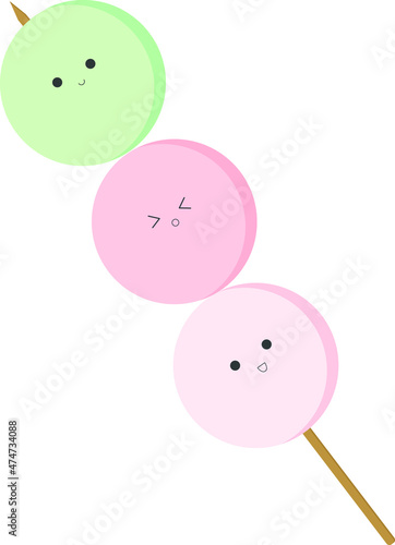 cute pink dango sweets