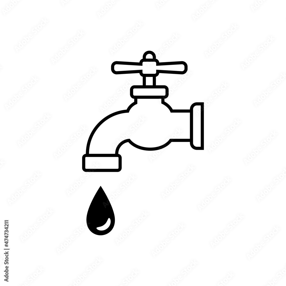 Faucet vector icon on white background Faucet vector icon on white background