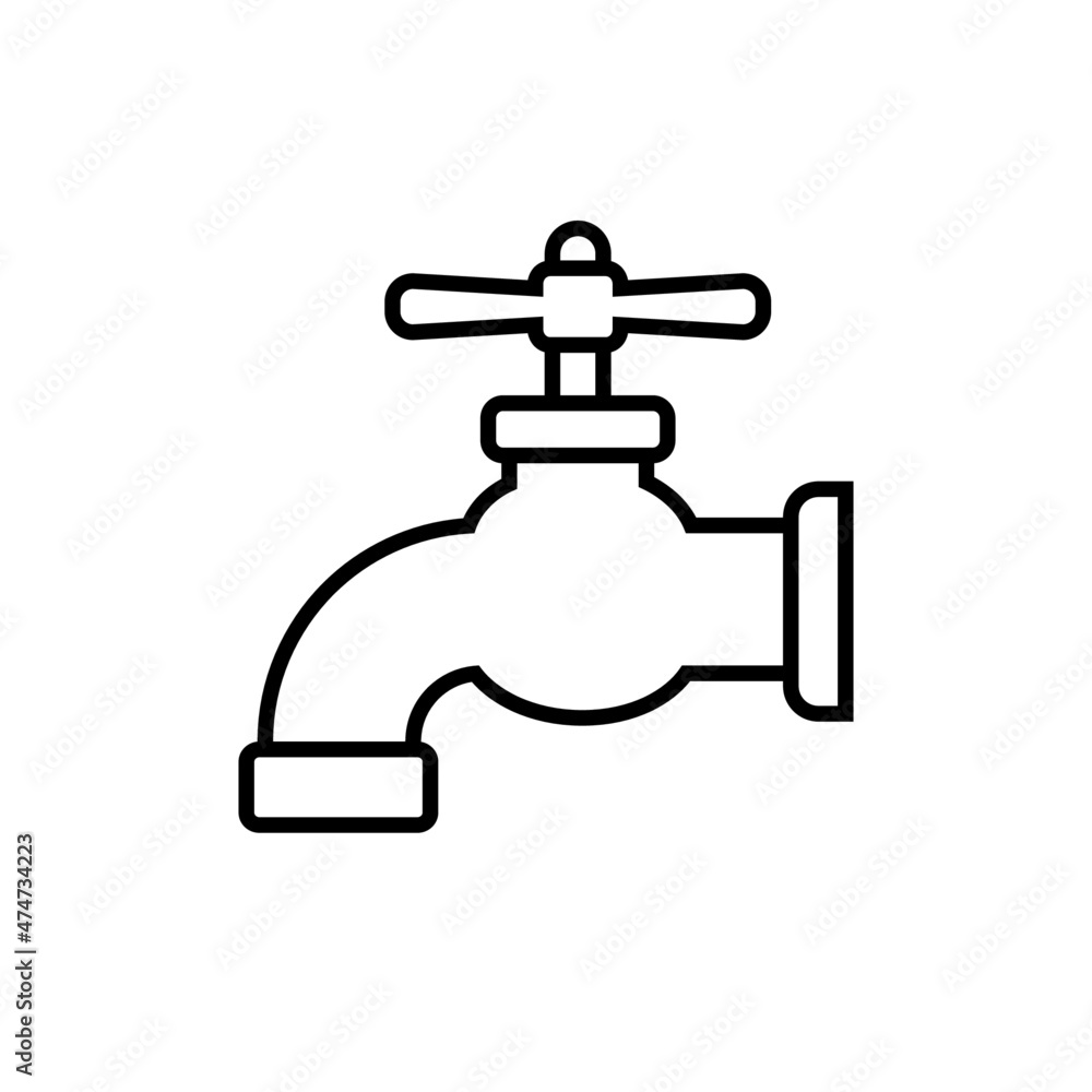Faucet vector icon on white background Faucet vector icon on white background