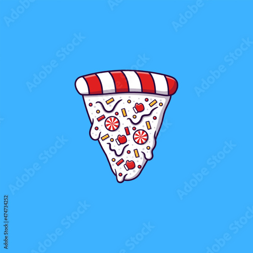 Slice of christmas candy pizza