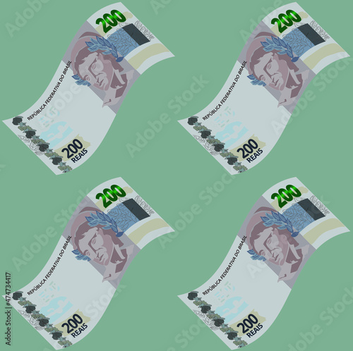 200 brazillian note pattern flying bucks repetable