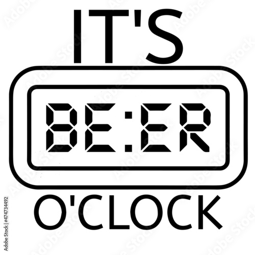 it's beer o'clock logo inspirational quotes typography lettering design