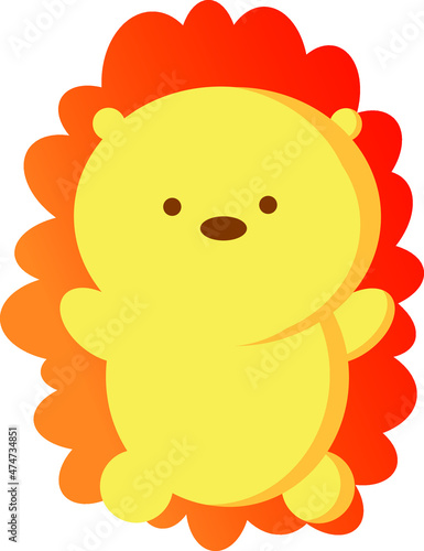 cute hedgedog on orange color, suitable for kids illustration