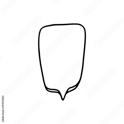Blank white speech balloon, cloud in sketch vector illustration isolated.