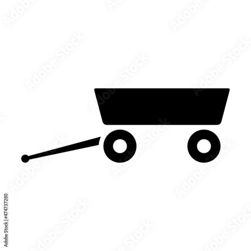 Trolley four-wheeled garden icon. Black silhouette. Side view. Vector simple flat graphic illustration. The isolated object on a white background. Isolate.