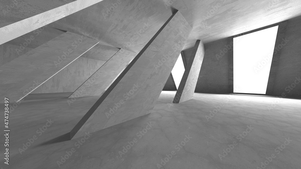 Dark Concrete Wall Architecture. Empty Room Dark Concrete Wall Architecture. Empty Room
