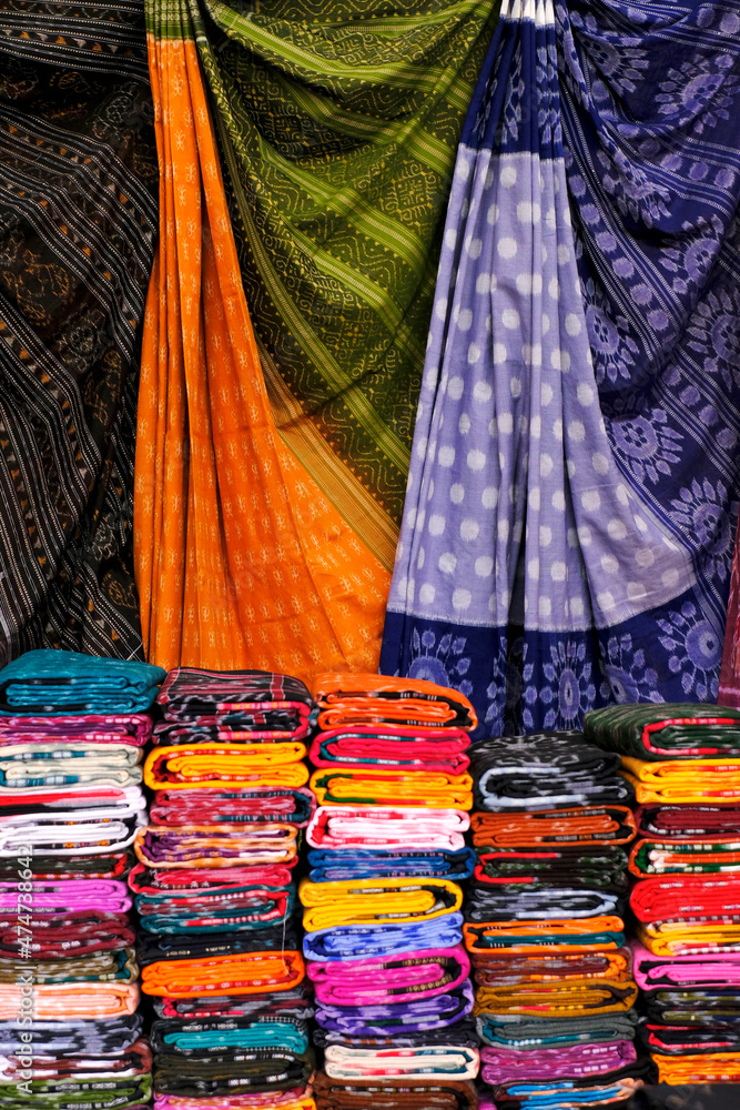Traditional Indian Fabric Store. Colorful Traditional Indian Hindi Textile  Fabric Wrap Scarfs Stock Image - Image of background, fabric: 163307049