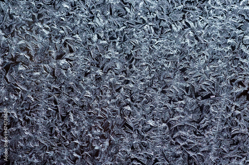 Fotografija Frost crystals on black rime texture