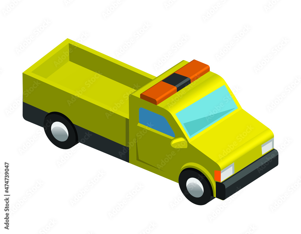 toy truck isolated on white, vector illustration