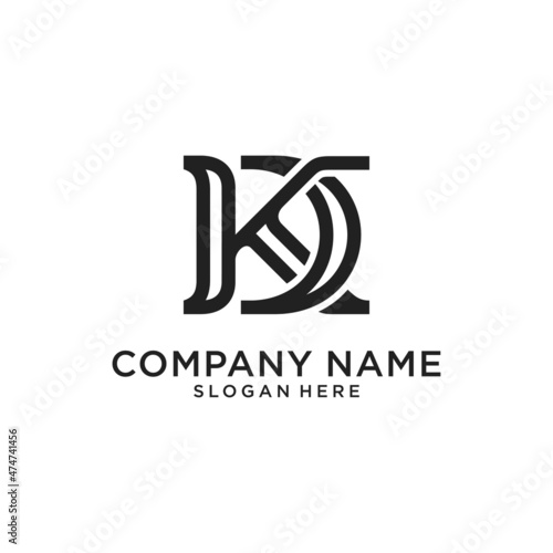 KD or DK letter logo design vector template. photo