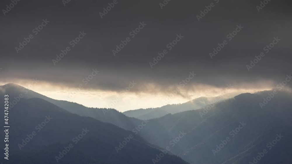Clouds and sun in mountain landscape in spain Clouds and sun in mountain landscape in spain