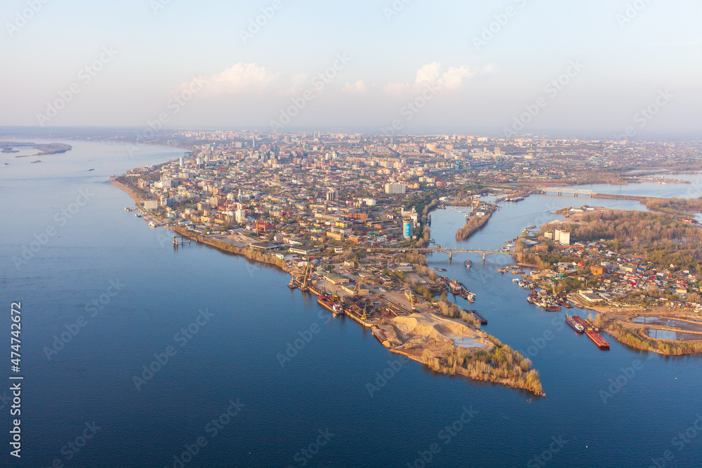 Φωτογραφία The arrow of the Volga and Samara rivers was taken from the air