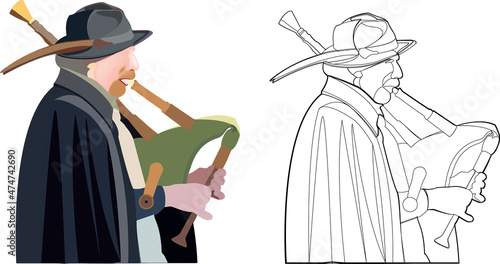 person playing the bagpipe -