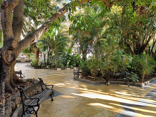 Marbella, Malaga, December 13, 2021 Alameda Park next to the old town of Marbella