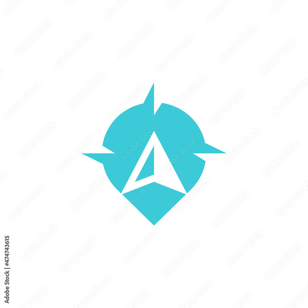 Fototapeta premium compass pin logo