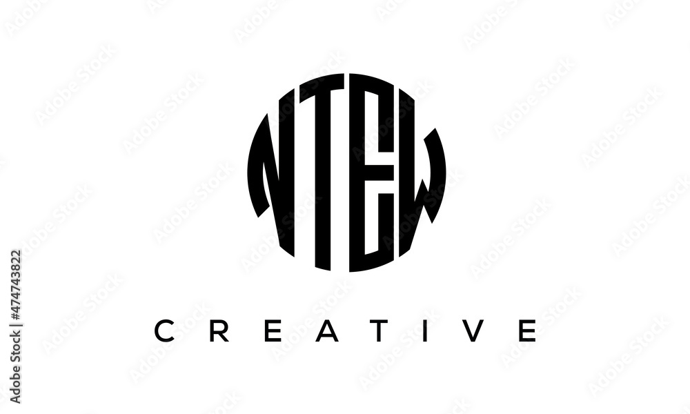 NTEW letters circle logo design vector template NTEW letters circle logo design vector template