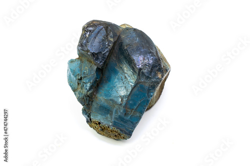 blue stone on a white isolated background