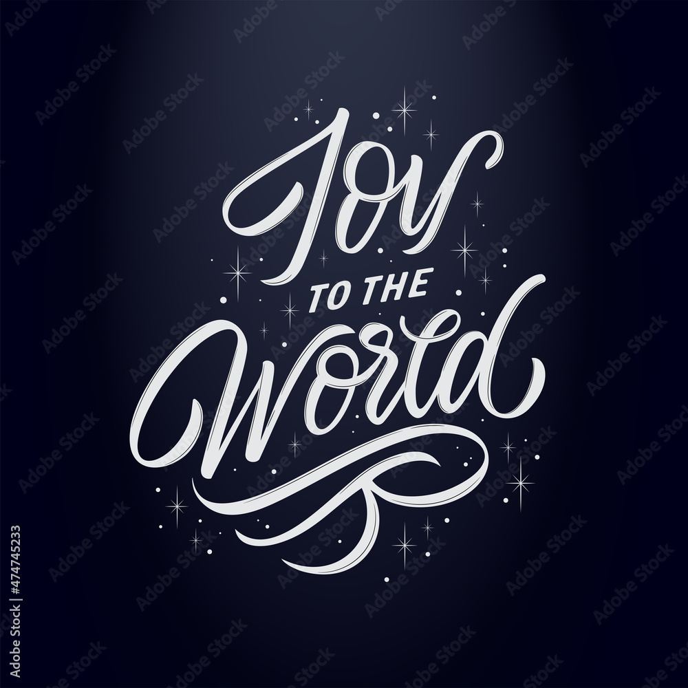 Joy to the World vector text for the Christmas holiday. Design poster, greeting card, party invitation. Vector illustration. Joy to the World vector text for the Christmas holiday. Design poster, greeting card, party invitation. Vector illustration.