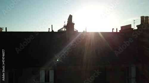 Aerial Rise Edinburgh Houses Sunset photo