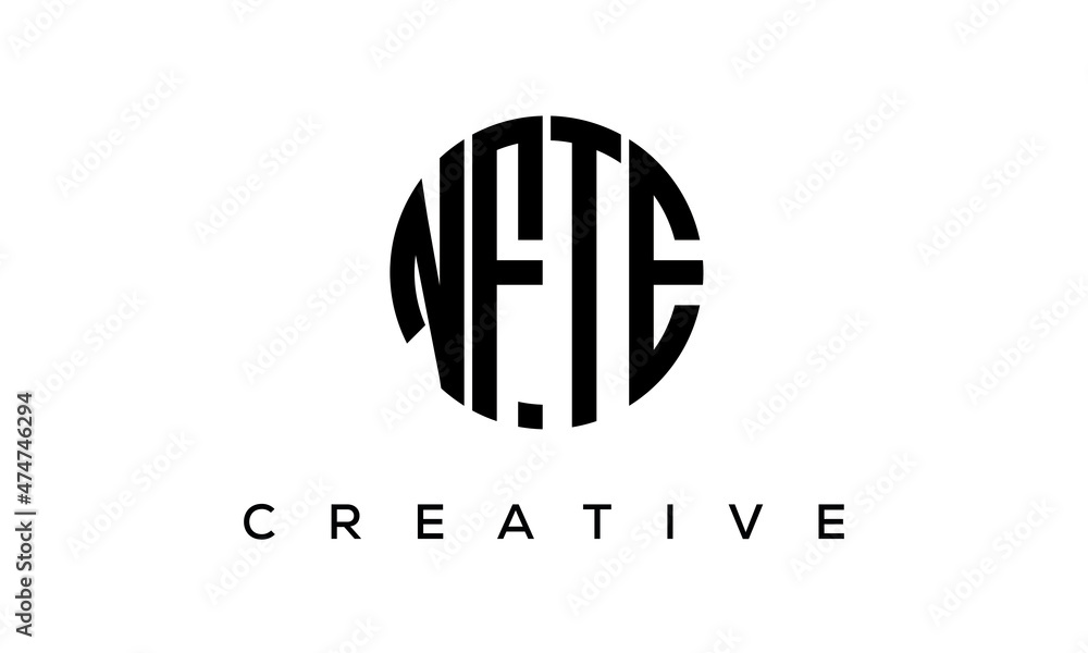 NFTE letters circle logo design vector template NFTE letters circle logo design vector template