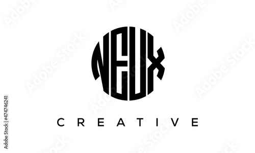 NEUX letters circle logo design vector template photo