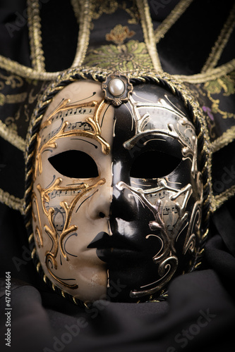 A Venetian carnival mask close up
