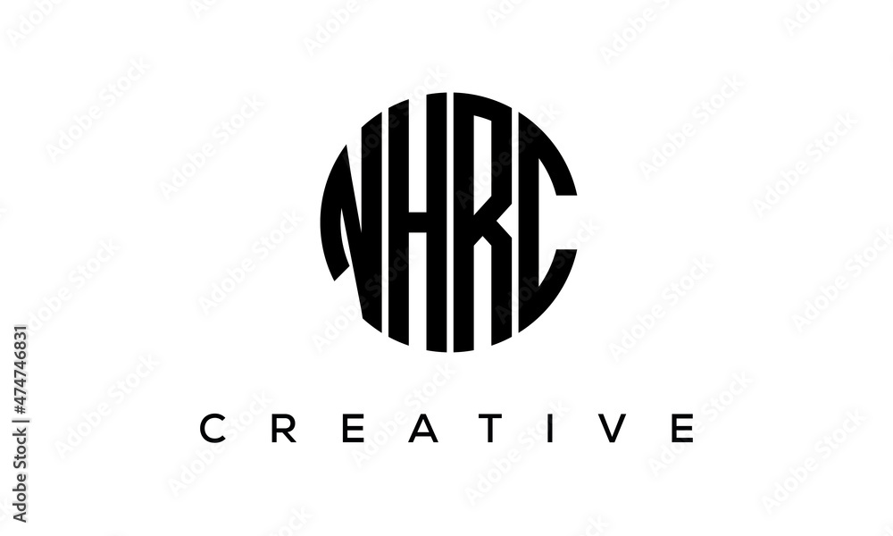 NHRC letters circle logo design vector template NHRC letters circle logo design vector template
