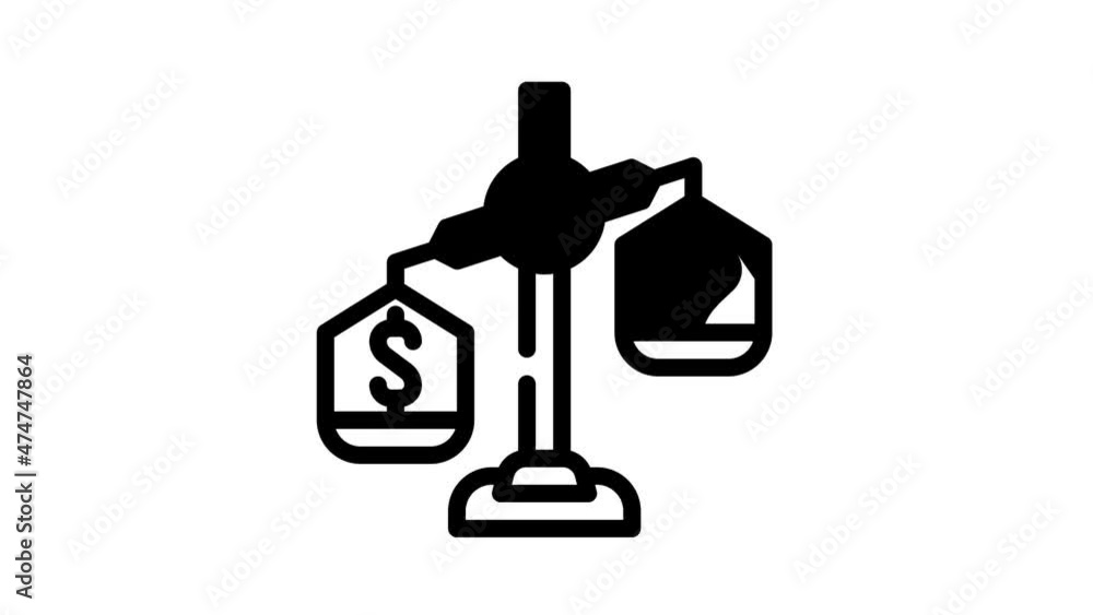 choosing between conscience and money animated line icon choosing between conscience and money sign. isolated on white background choosing between conscience and money animated line icon choosing between conscience and money sign. isolated on white background