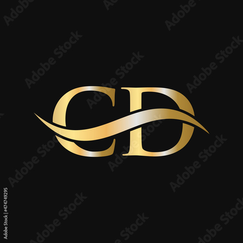 Letter CD Logo Design Template. CD, C D Letter Logo Modern, Flat, Minimalist, Business, Company Sign