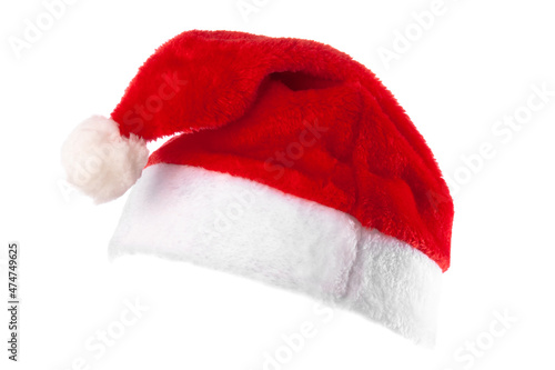 Santa Claus or christmas red hat isolated on white background