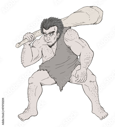 Prehistoric man illustration