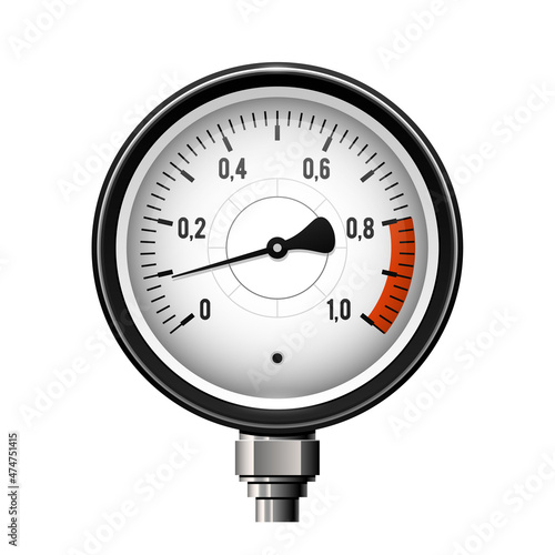 Manometer scales, pressure gauge, compression meter device, vector