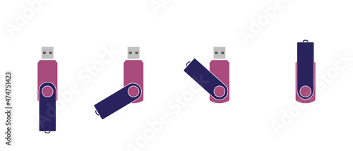 Usb memory stick. Vector image.