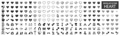 Icon set 200 related to hearts and love