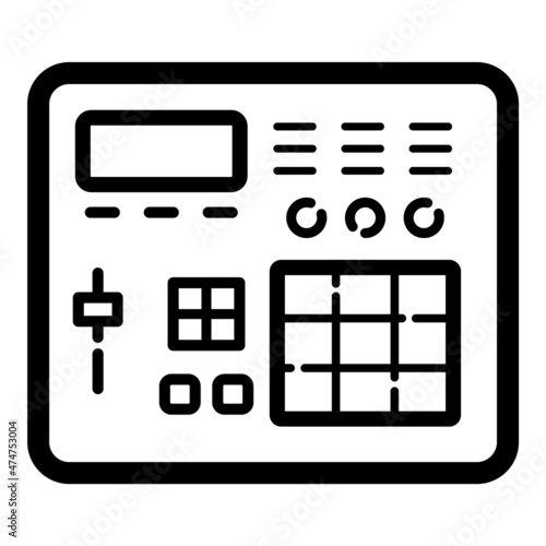 Drum Machine Flat Icon Isolated On White Background