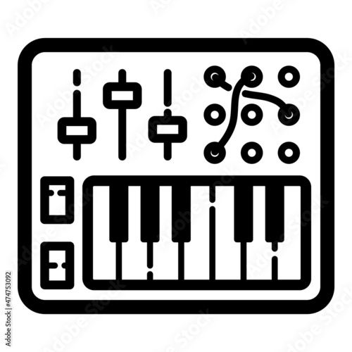 Semimodular Synthesizer Flat Icon Isolated On White Background