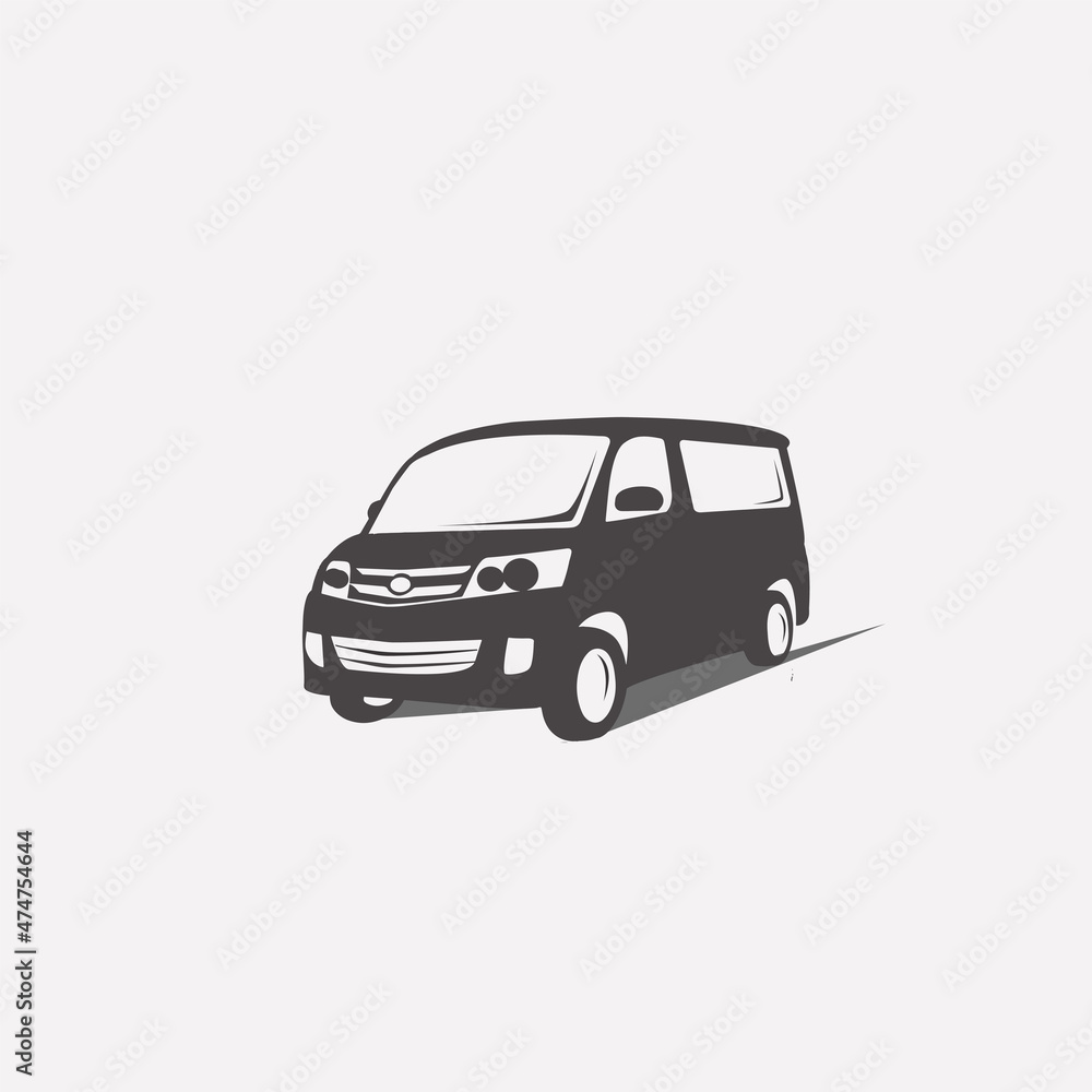 vector minibus  simple silhouette.eps 10.