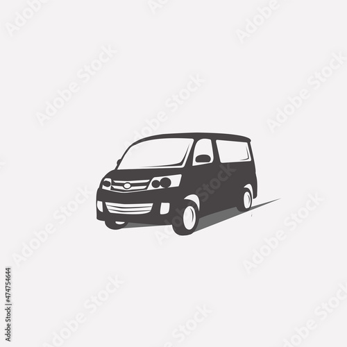 vector minibus  simple silhouette.eps 10. photo