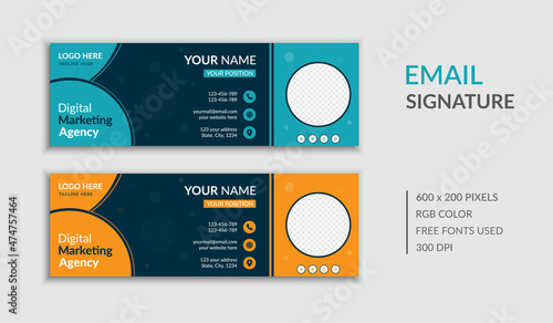 Corporate business email signature template or email footer layout design