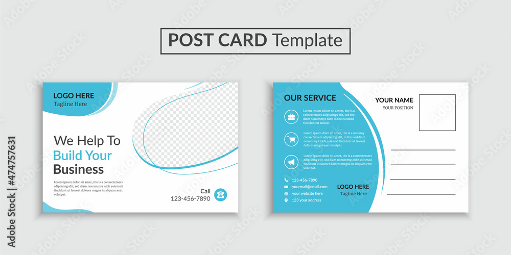 Fototapeta premium Creative Corporate Business Postcard EDDM Design Template Layout