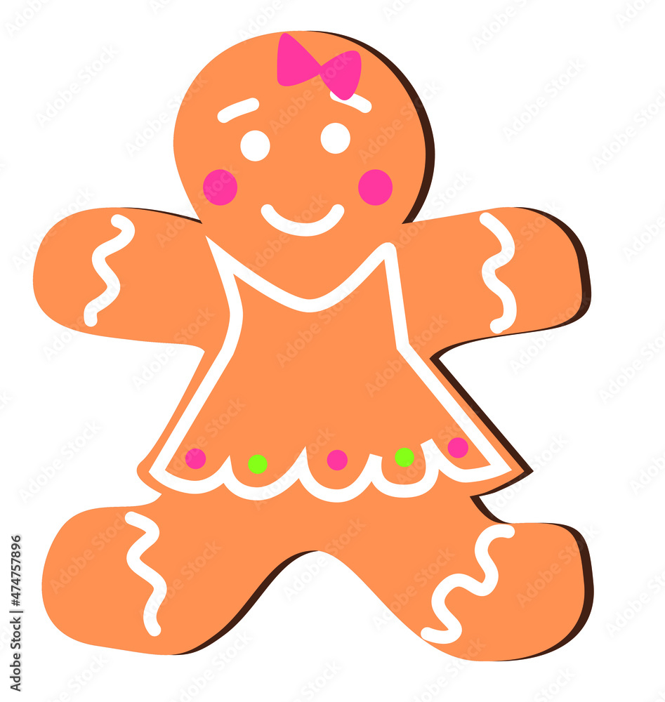 Obraz premium Gingerbread girl traditional Christmas cookies