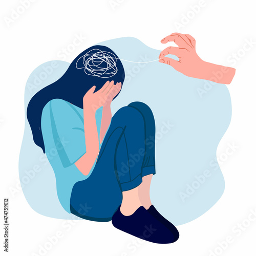 Psychotherapy or Psychology concept banner. Vector illustration