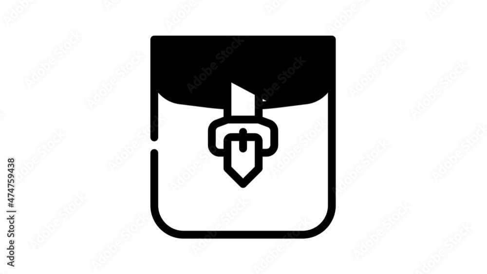 clasp pocket animated line icon clasp pocket sign. isolated on white background clasp pocket animated line icon clasp pocket sign. isolated on white background