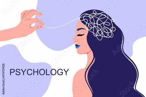 Psychotherapy or Psychology concept banner. Vector illustration