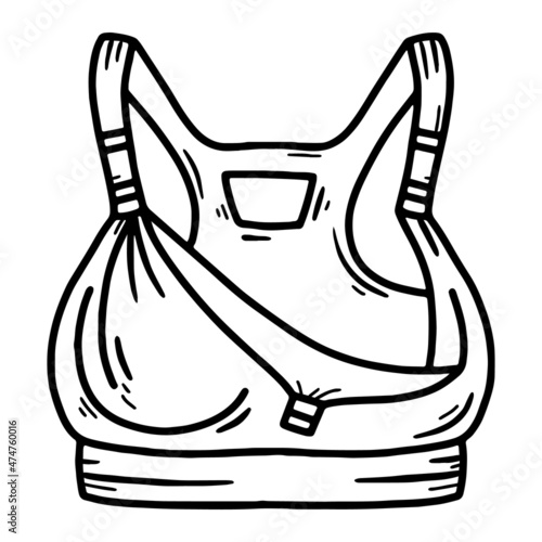 Nursing bra for women during lactation and breastfeeding, vector sketch doodle icon. Maternity and special feeding devices