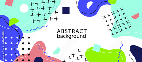 Abstract modern geometric background with various shapes, dots and lines. Suitable for poster, banner and web. Trendy vector illustration
