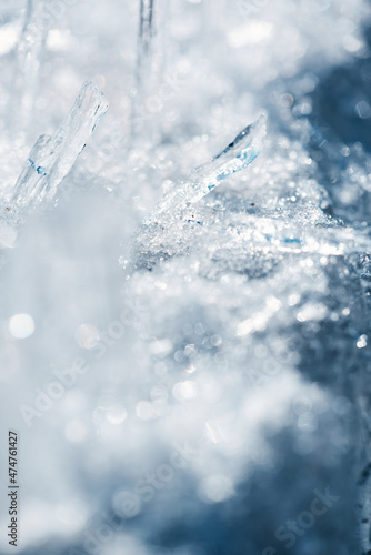 Ice crystal macro photography, background